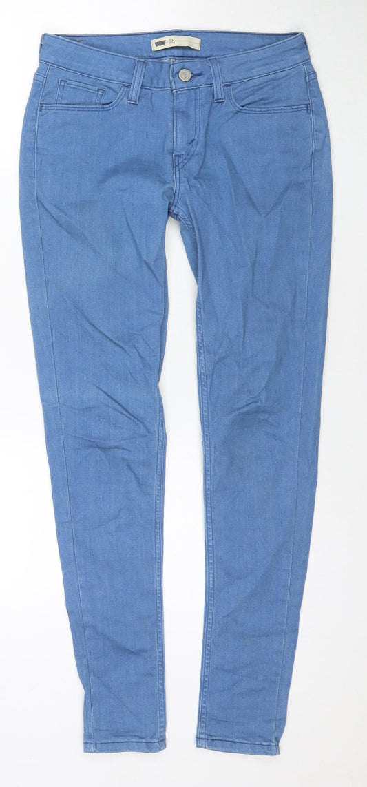 Levi's Womens Blue Cotton Skinny Jeans Size 28 in L30 in Regular Zip