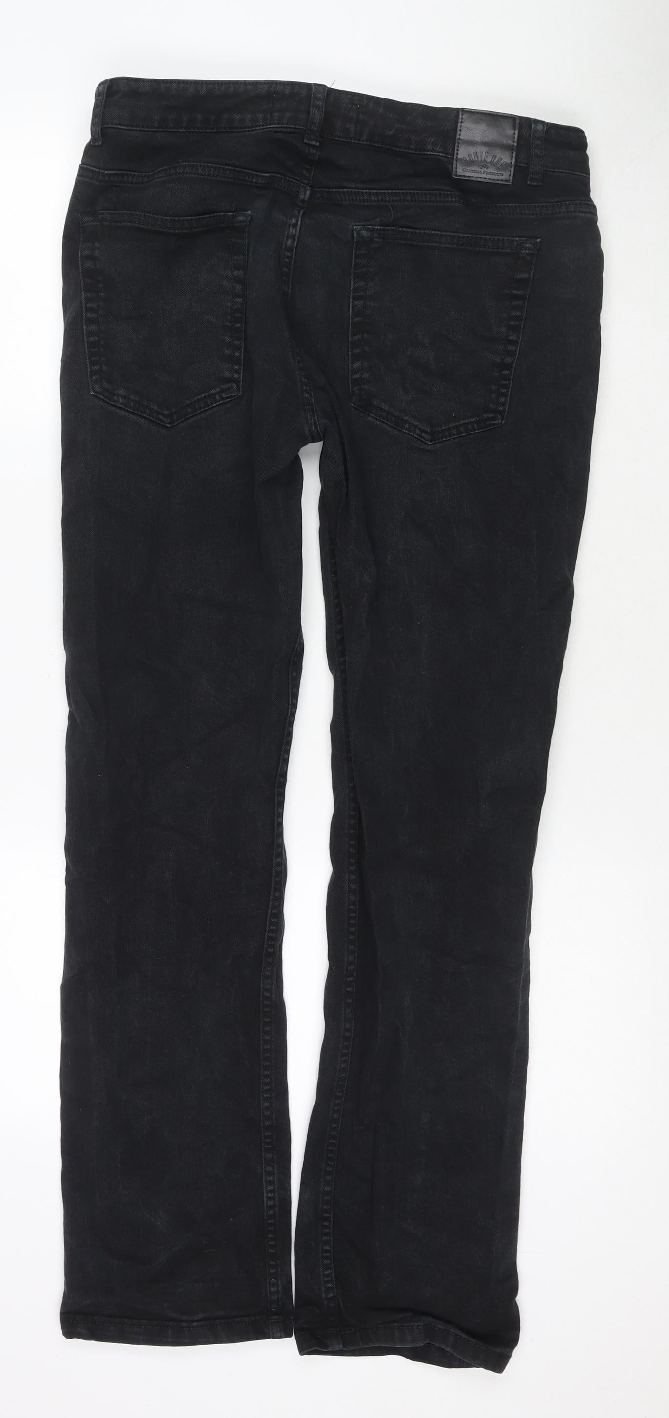 Route One Mens Black Cotton Straight Jeans Size 36 in L30 in Regular Zip