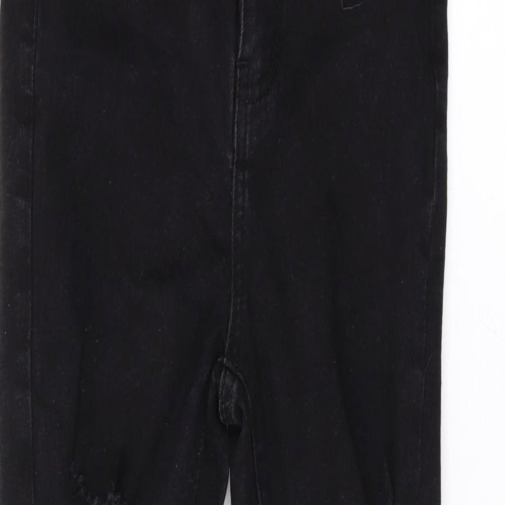 PRETTYLITTLETHING Womens Black Cotton Skinny Jeans Size 8 L25 in Regular Zip