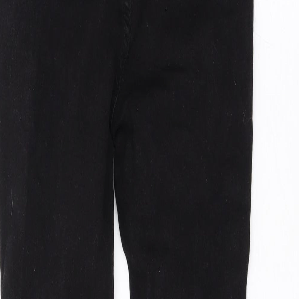 PRETTYLITTLETHING Womens Black Cotton Skinny Jeans Size 8 L25 in Regular Zip