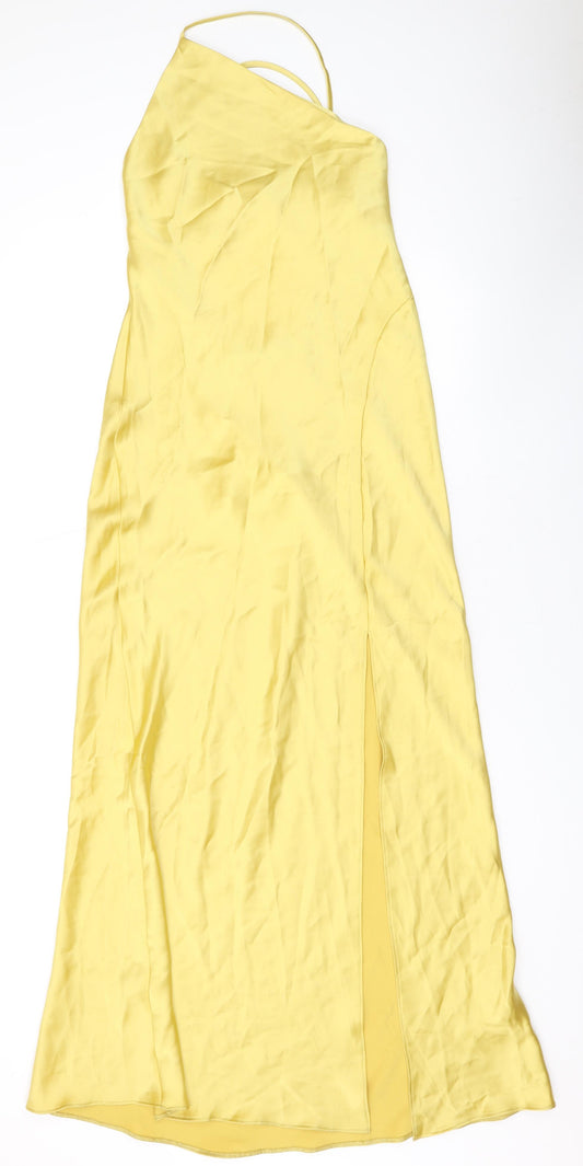 Zara Womens Yellow Polyester Maxi Size S Off the Shoulder Pullover