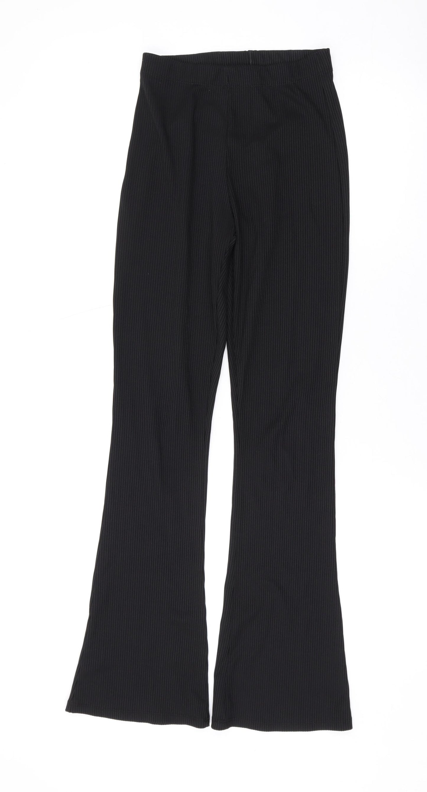 Topshop Womens Black Polyester Trousers Size 6 L28 in Regular