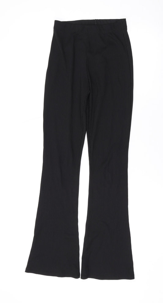 Topshop Womens Black Polyester Trousers Size 6 L28 in Regular