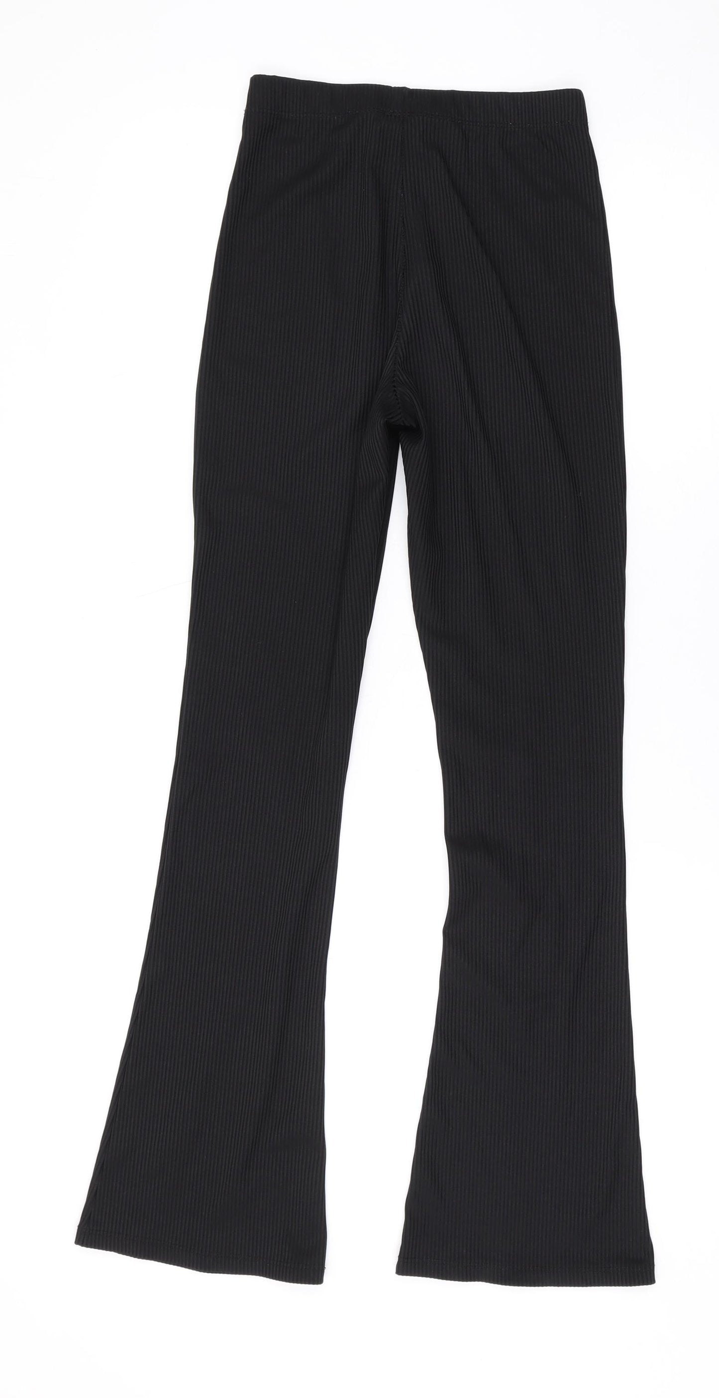 Topshop Womens Black Polyester Trousers Size 6 L28 in Regular