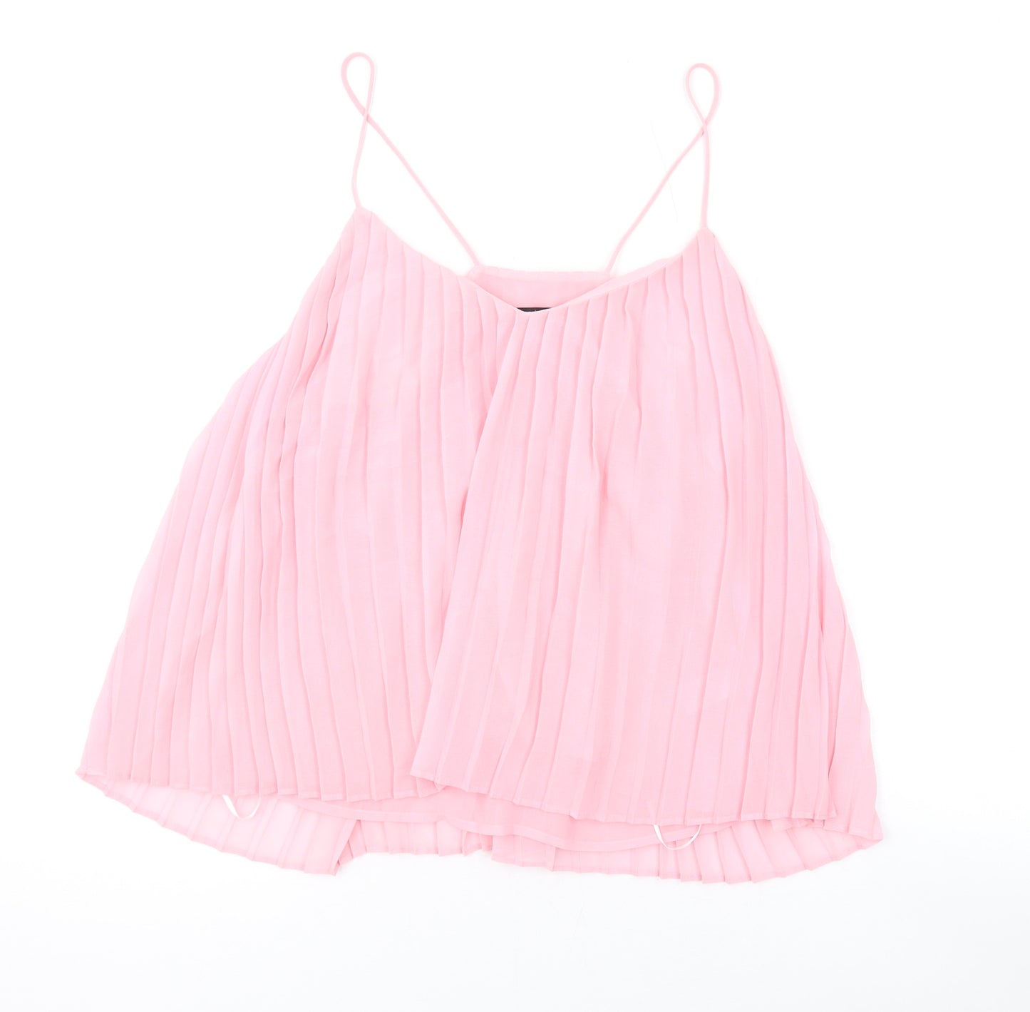 Topshop Womens Pink Polyester Camisole Tank Size 8 V-Neck