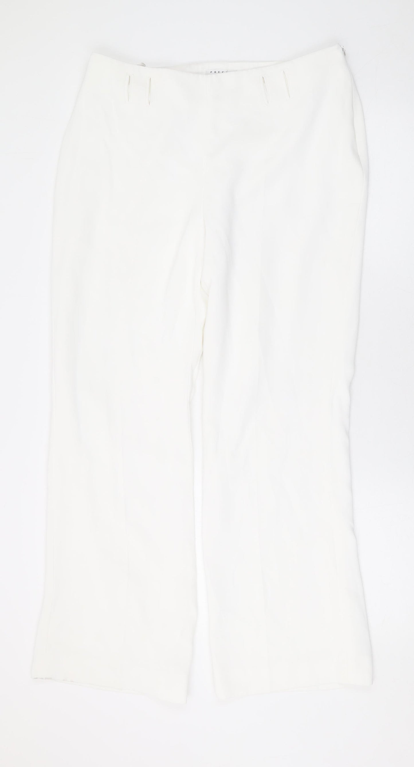 Precis Womens White Polyester Trousers Size 14 L29 in Regular Zip