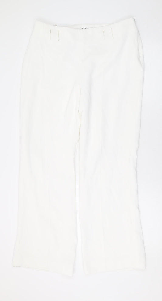 Precis Womens White Polyester Trousers Size 14 L29 in Regular Zip