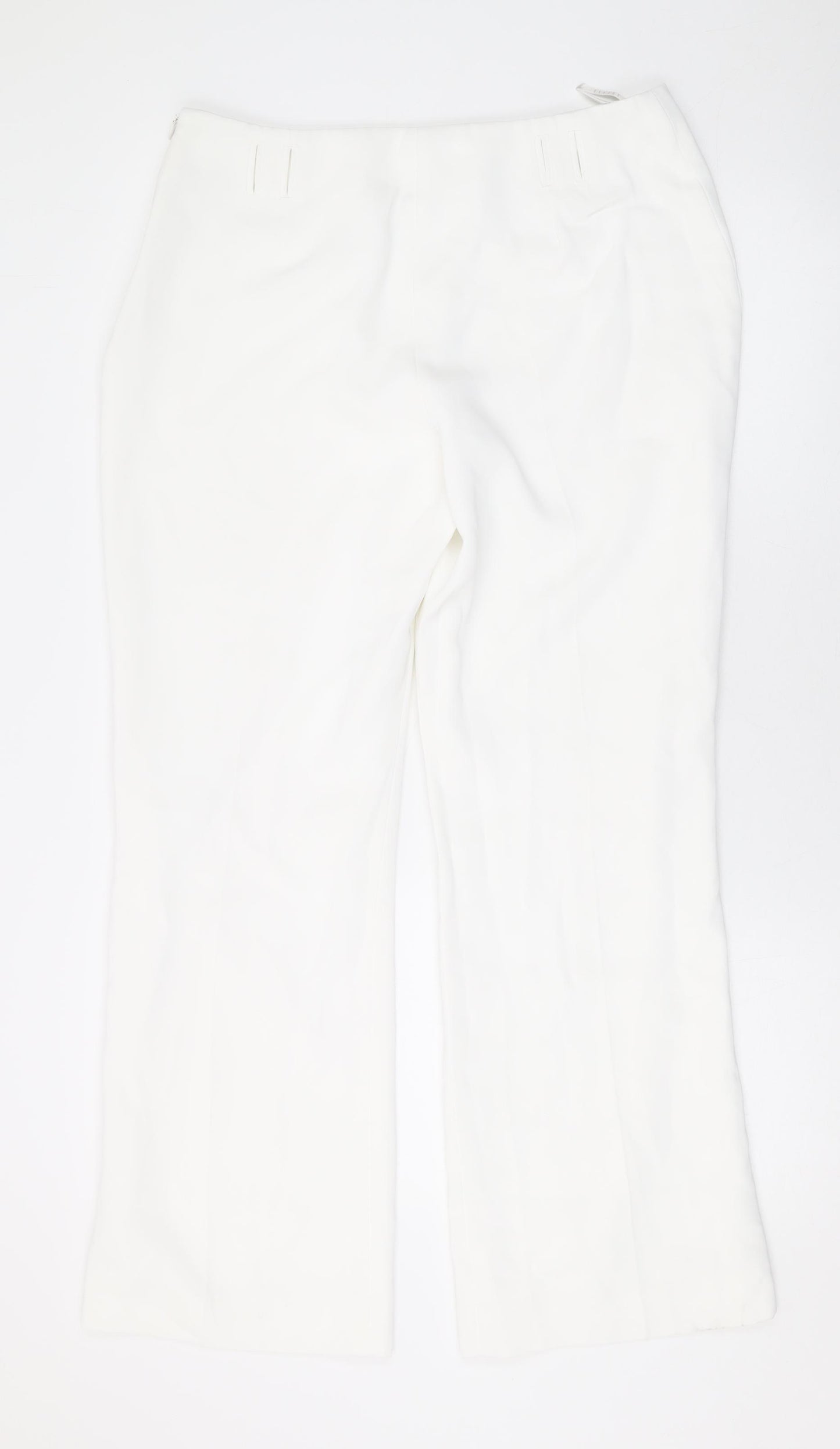 Precis Womens White Polyester Trousers Size 14 L29 in Regular Zip