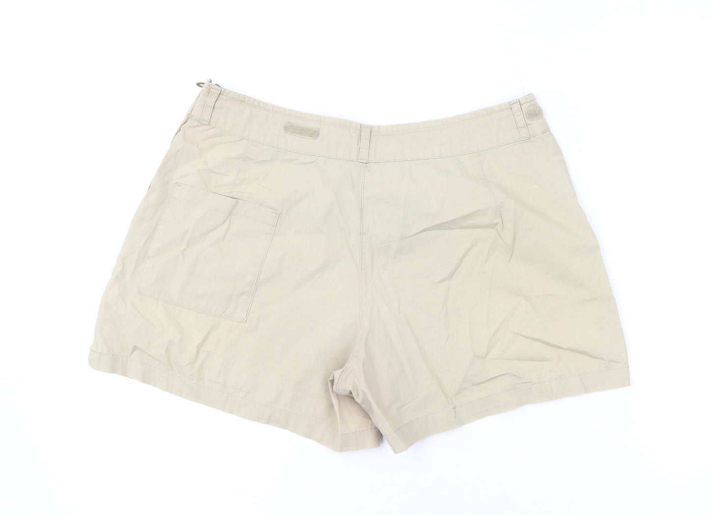 DECATHLON Womens Beige Cotton Hot Pants Shorts Size 12 L4 in Regular Zip