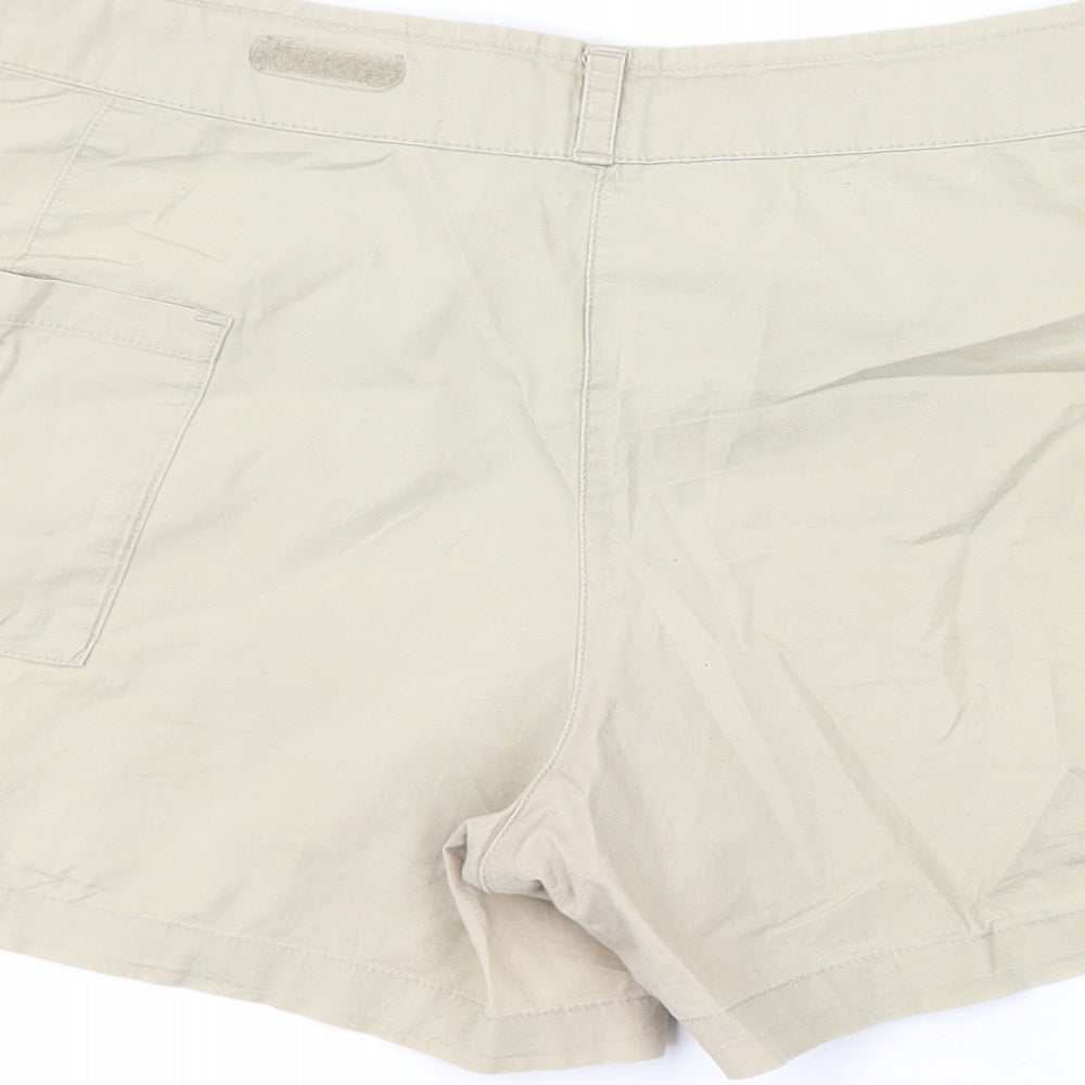 DECATHLON Womens Beige Cotton Hot Pants Shorts Size 12 L4 in Regular Zip