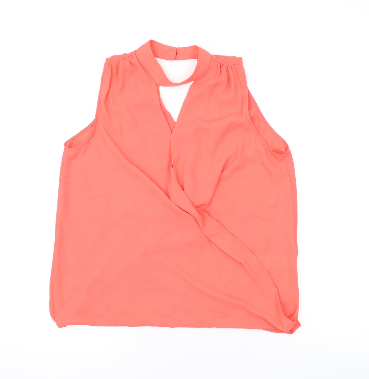 New Look Womens Orange Polyester Basic Tank Size 8 Halter