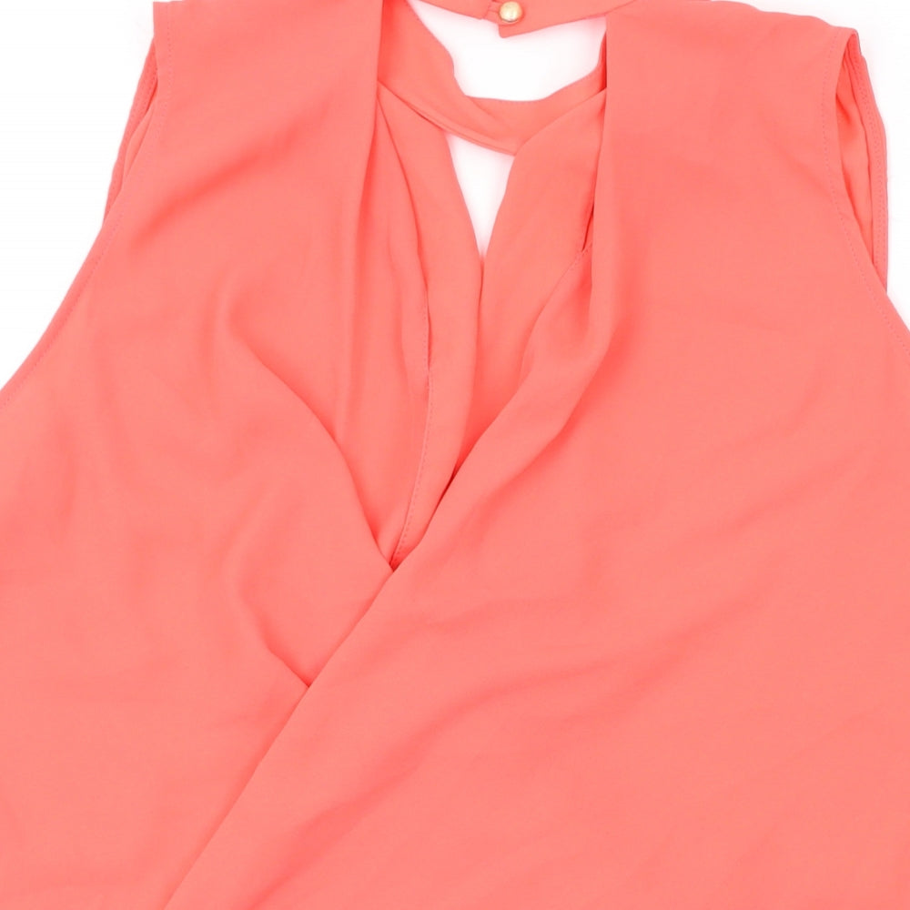 New Look Womens Orange Polyester Basic Tank Size 8 Halter