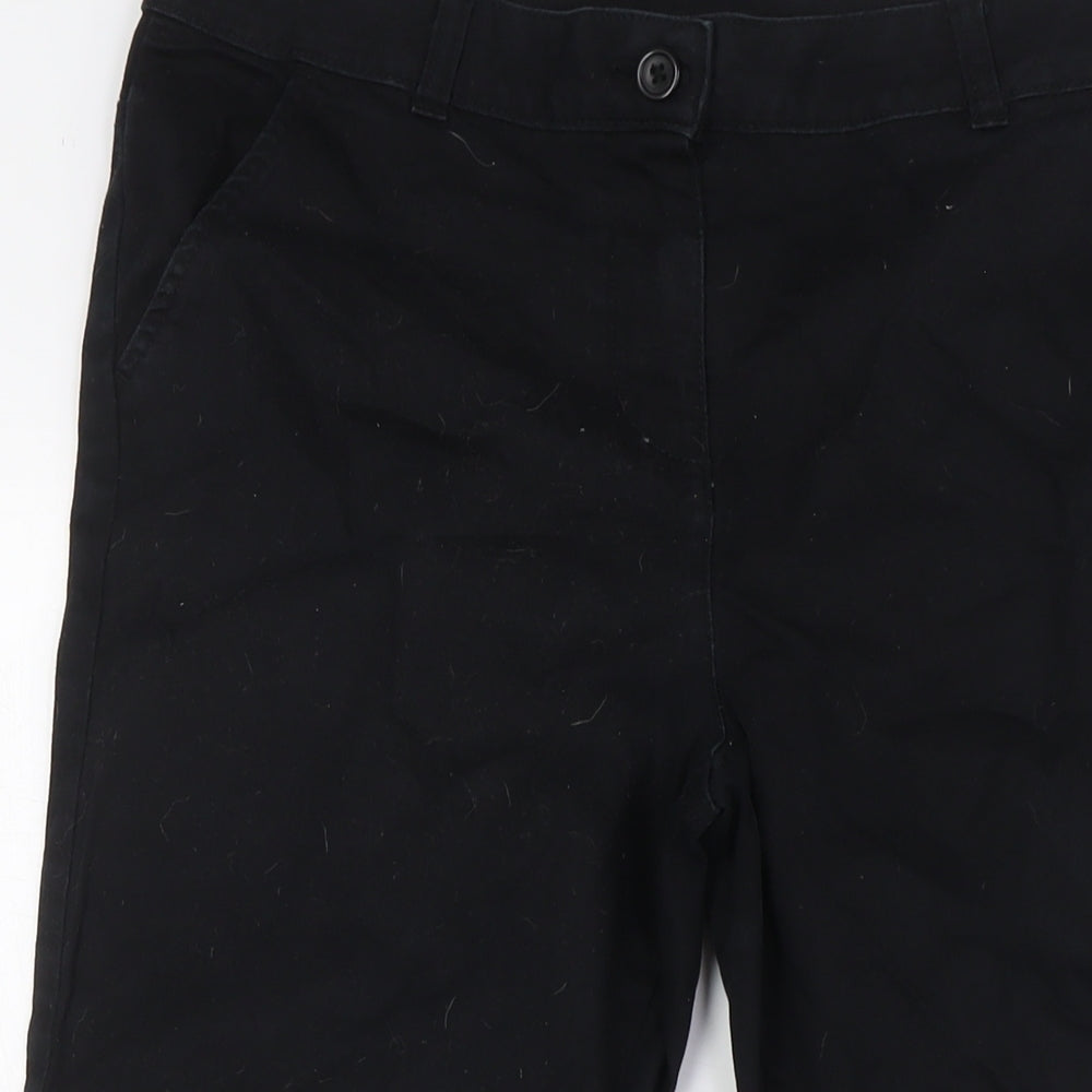 Moda Womens Black Cotton Cropped Jeans Size 12 L24 in Regular Zip