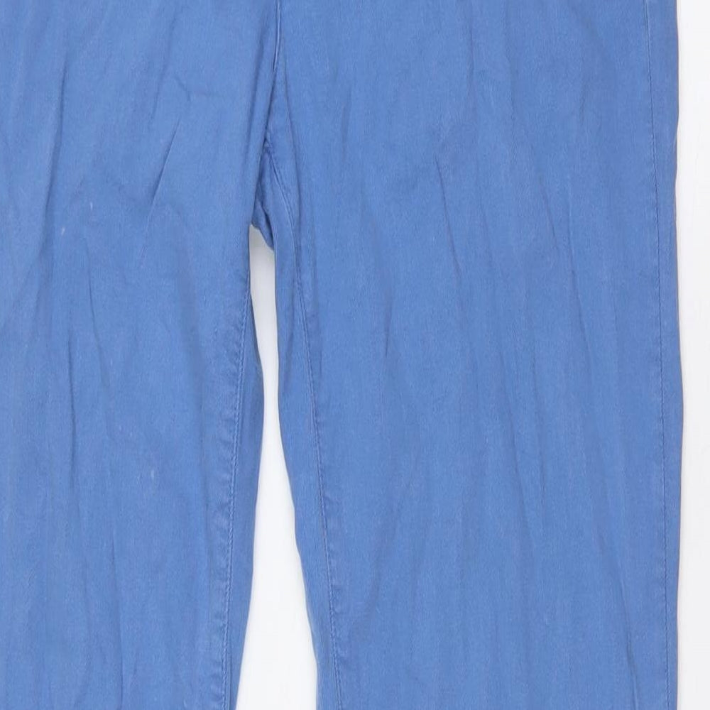 ARMANI Womens Blue Modal Trousers Size 14 L36 in Regular Zip