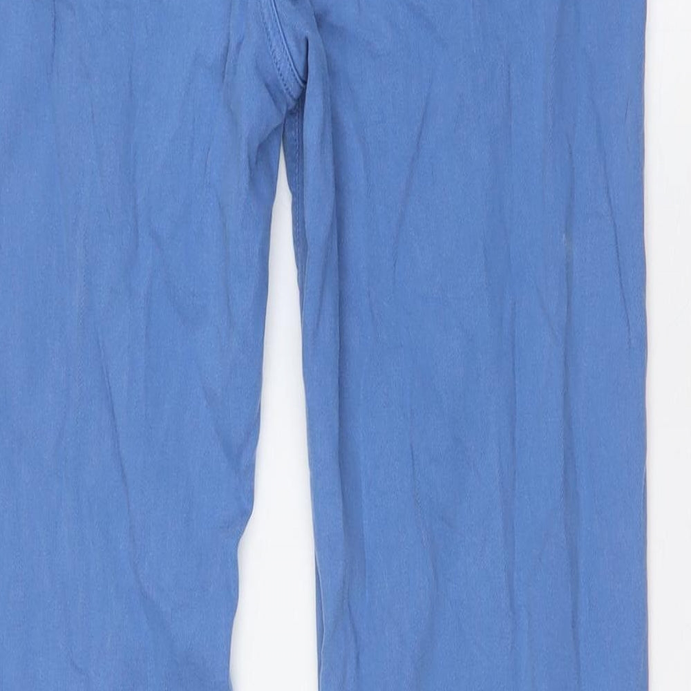 ARMANI Womens Blue Modal Trousers Size 14 L36 in Regular Zip