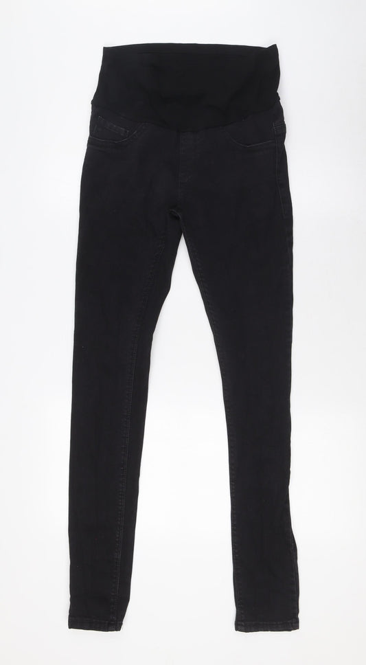 Boohoo Womens Black Cotton Skinny Jeans Size 10 L32 in Regular