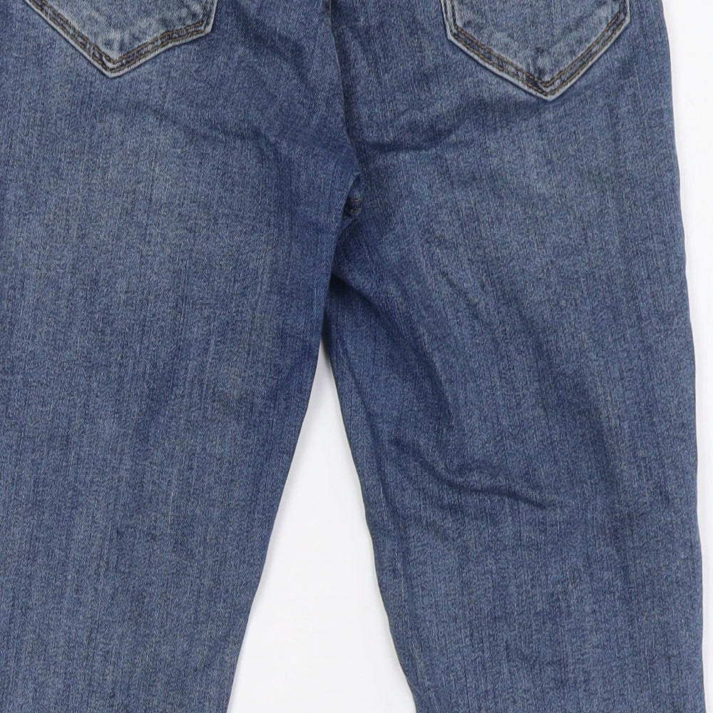 New Look Womens Blue Cotton Straight Jeans Size 8 L27 in Regular Zip