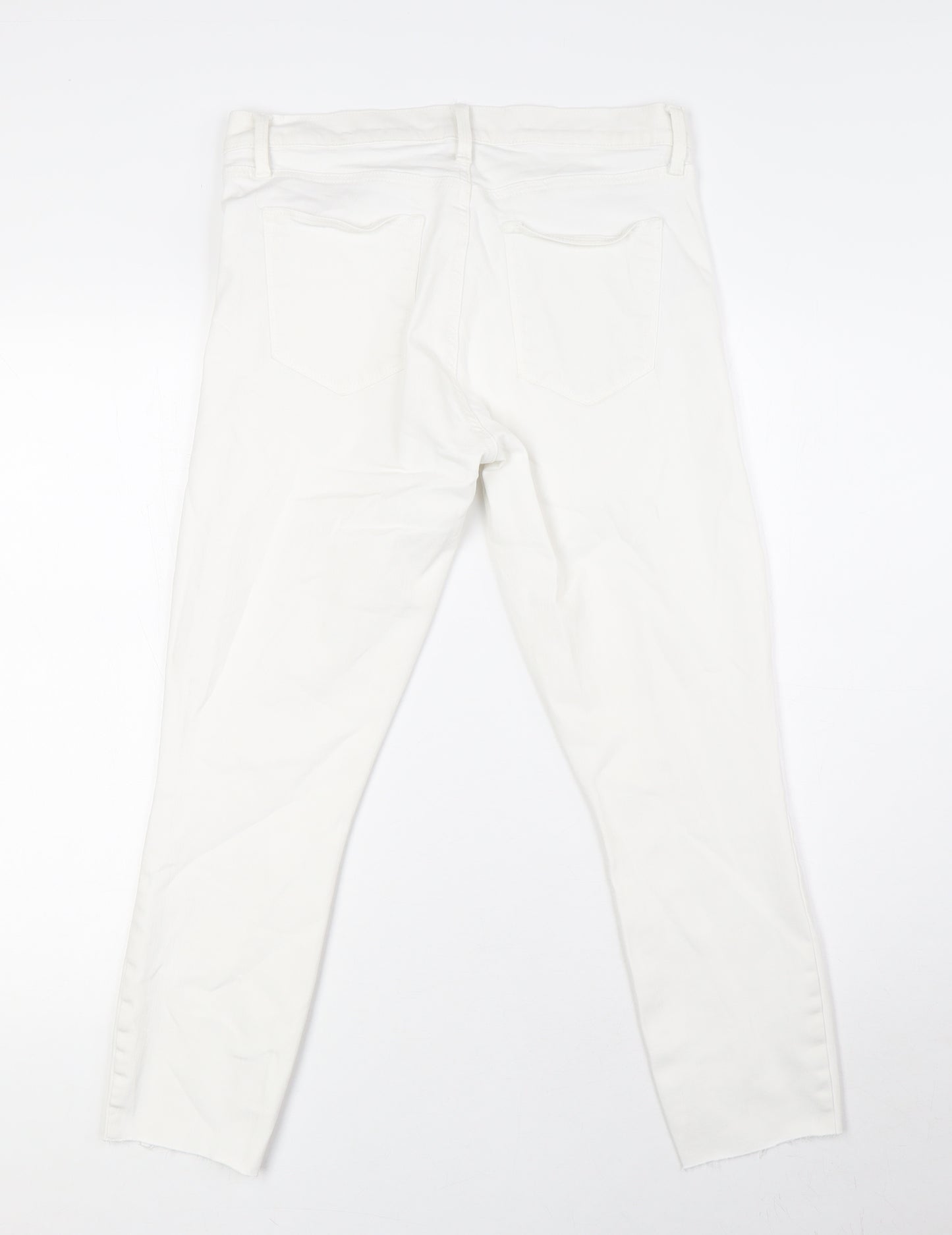 Gap Womens White Cotton Skinny Jeans Size 30 in L25 in Regular Zip - Raw Hem