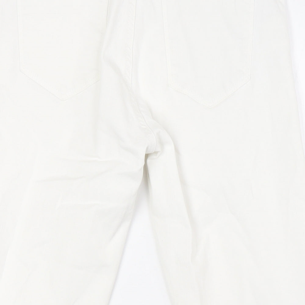 Gap Womens White Cotton Skinny Jeans Size 30 in L25 in Regular Zip - Raw Hem