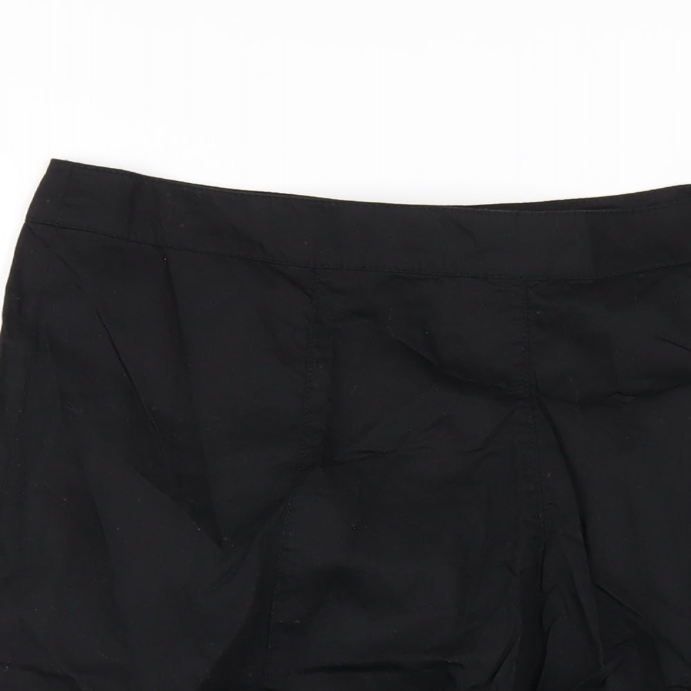 H&M Womens Black Cotton A-Line Skirt Size 12 Zip