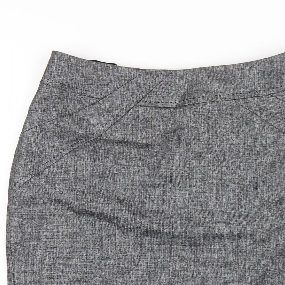 Marks and Spencer Womens Grey Polyester Straight & Pencil Skirt Size 10 Zip