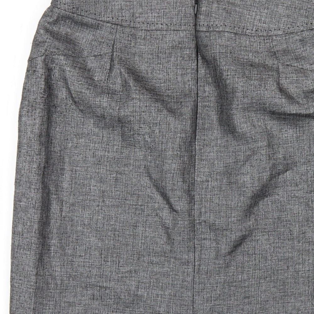 Marks and Spencer Womens Grey Polyester Straight & Pencil Skirt Size 10 Zip