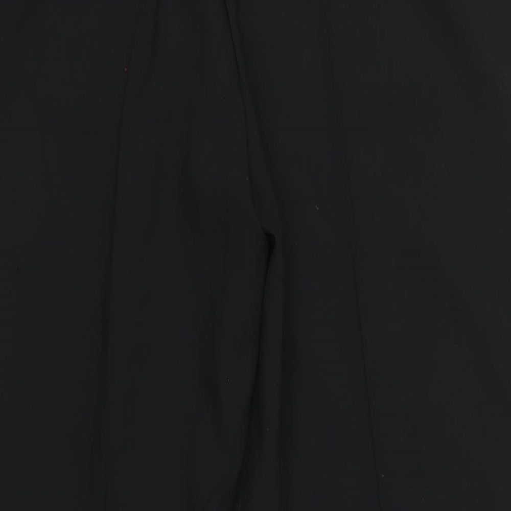 Marks and Spencer Womens Black Polyester Trousers Size 14 L28 in Regular Zip