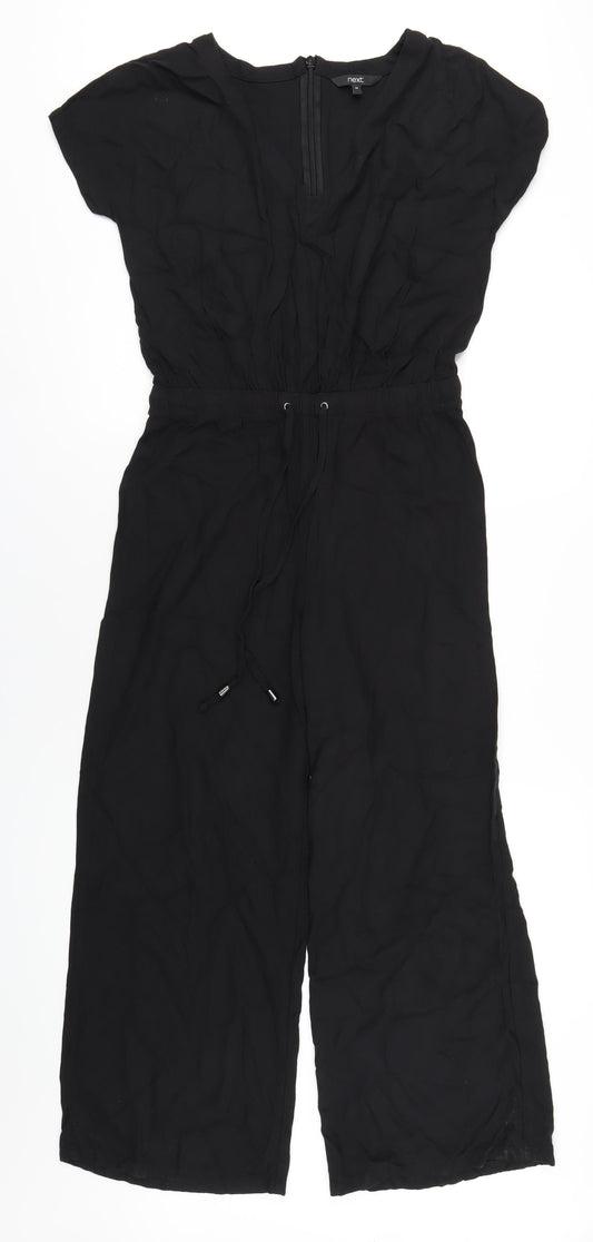 NEXT Womens Black Viscose Jumpsuit One-Piece Size 8 L28 in Zip