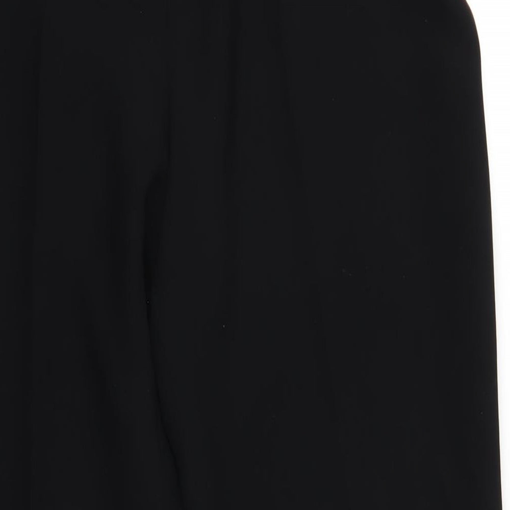 Wallis Womens Black Polyester Trousers Size 14 L30 in Regular Zip