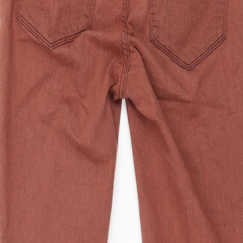 Fat Face Womens Brown Cotton Skinny Jeans Size 8 L28 in Regular Zip