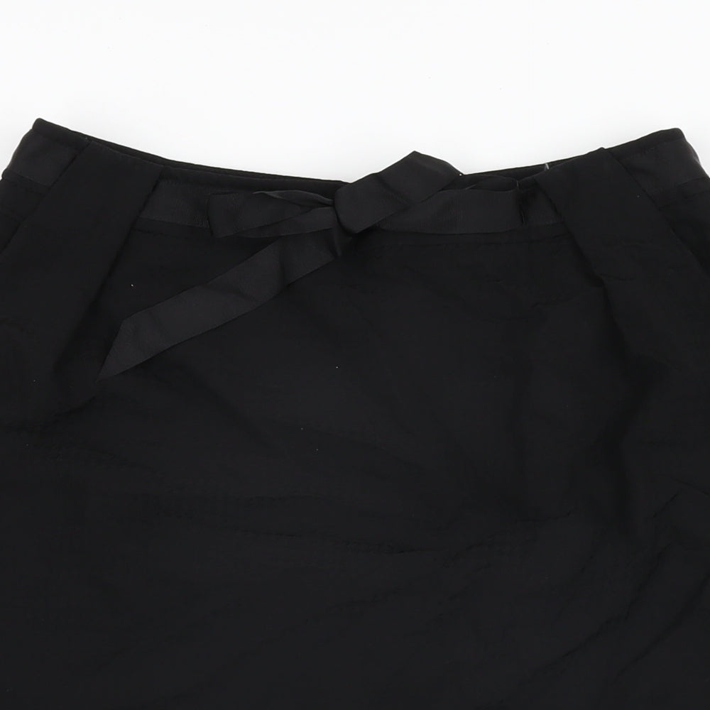 Precis Womens Black Wool A-Line Skirt Size 12 Zip