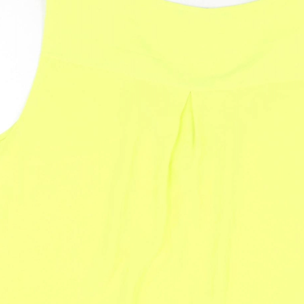 Marks and Spencer Womens Yellow Polyester Basic T-Shirt Size 18 Scoop Neck