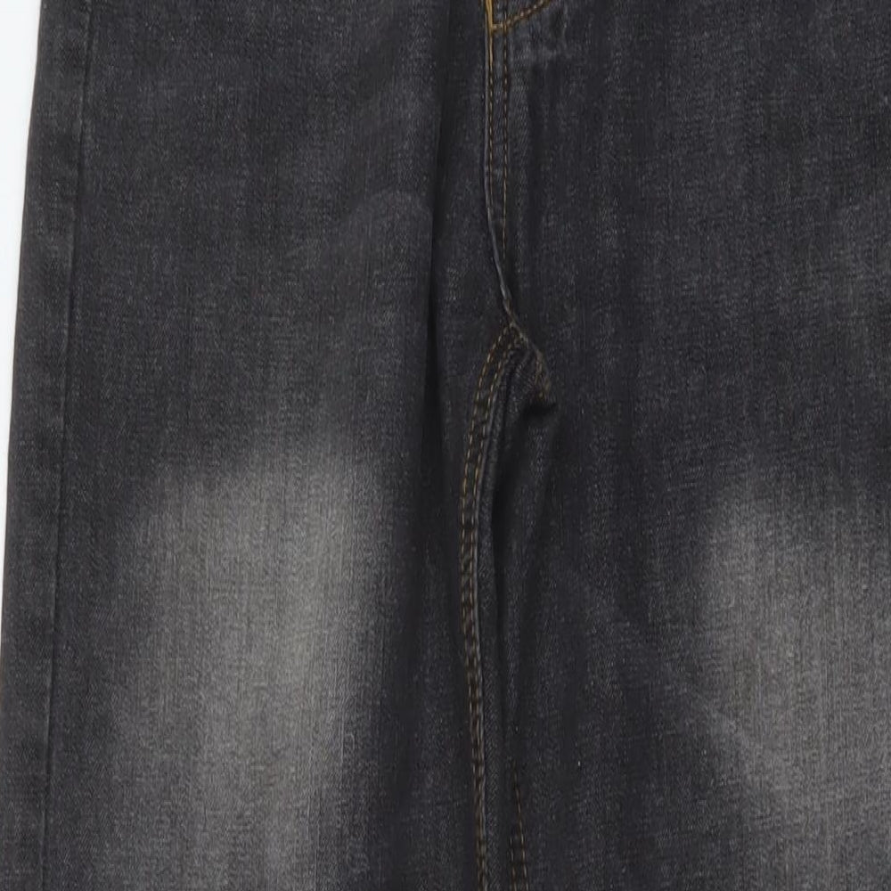 TG Mens Grey Cotton Straight Jeans Size 30 in L30 in Regular Button