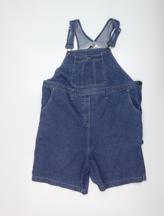 Oh! Mamma Womens Blue Cotton Dungaree One-Piece Size S Buckle