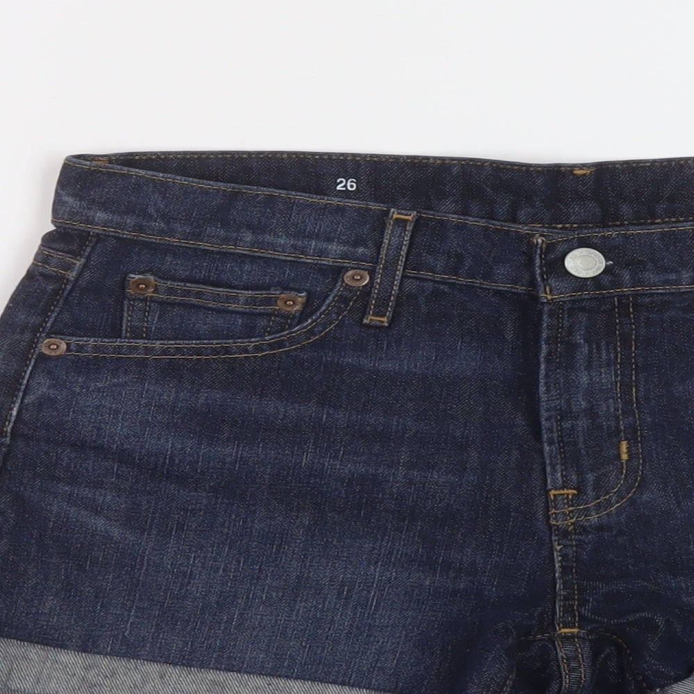 Gap Womens Blue Cotton Hot Pants Shorts Size 26 in L5 in Regular Button