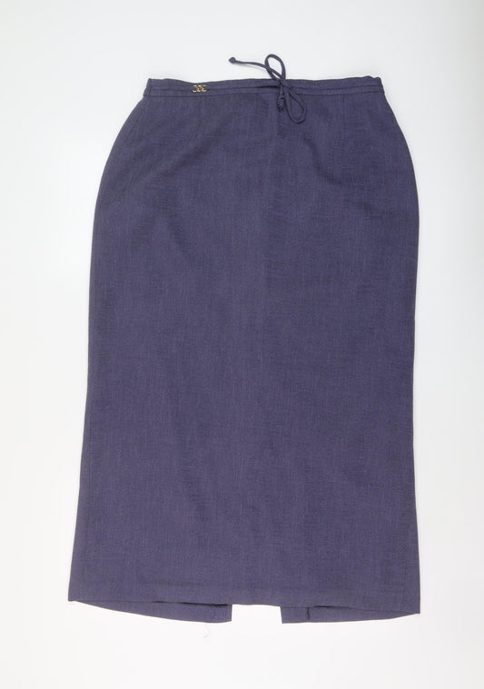 Frank Eden Womens Purple Polyester A-Line Skirt Size 18 Zip