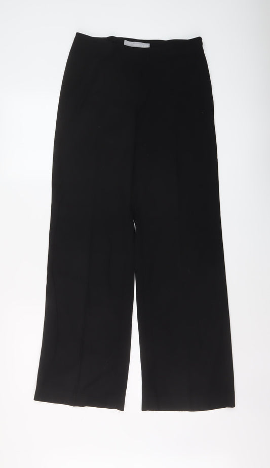 NEXT Womens Black Polyester Trousers Size 8 L30 in Regular Zip