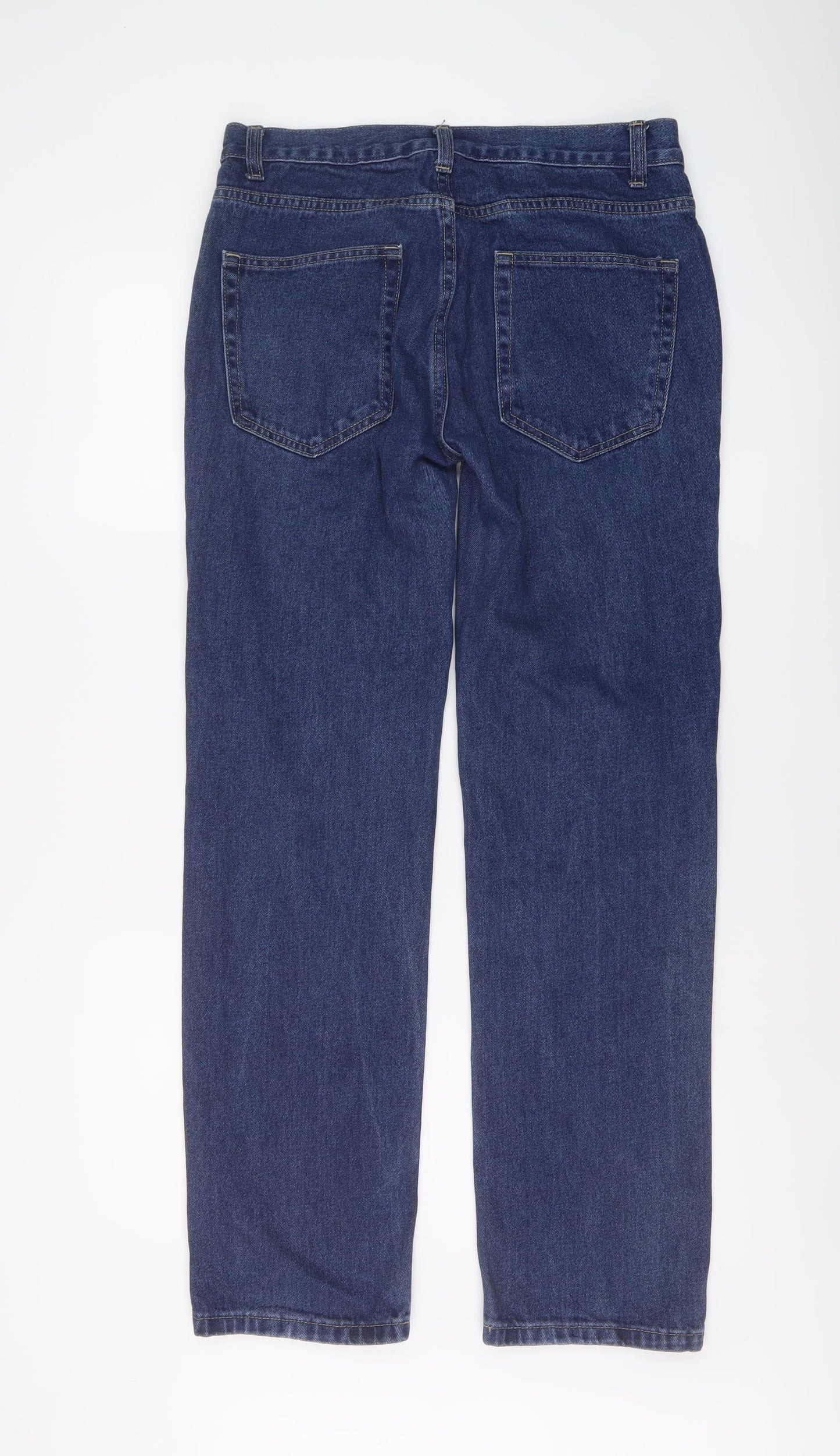 George Mens Blue Cotton Straight Jeans Size 30 in L31 in Regular Button