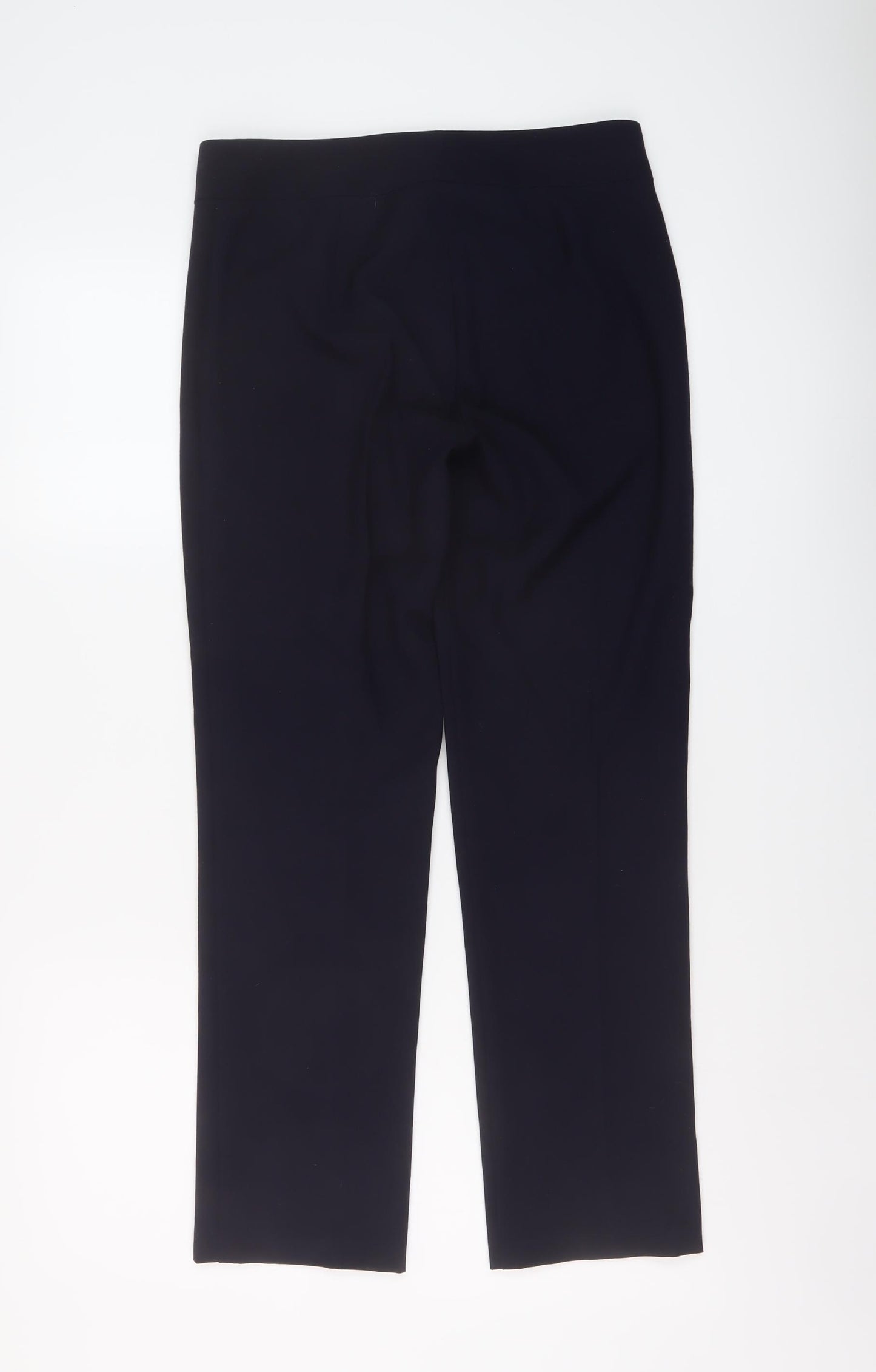 Marks and Spencer Womens Blue Polyester Trousers Size 8 L27 in Regular Button