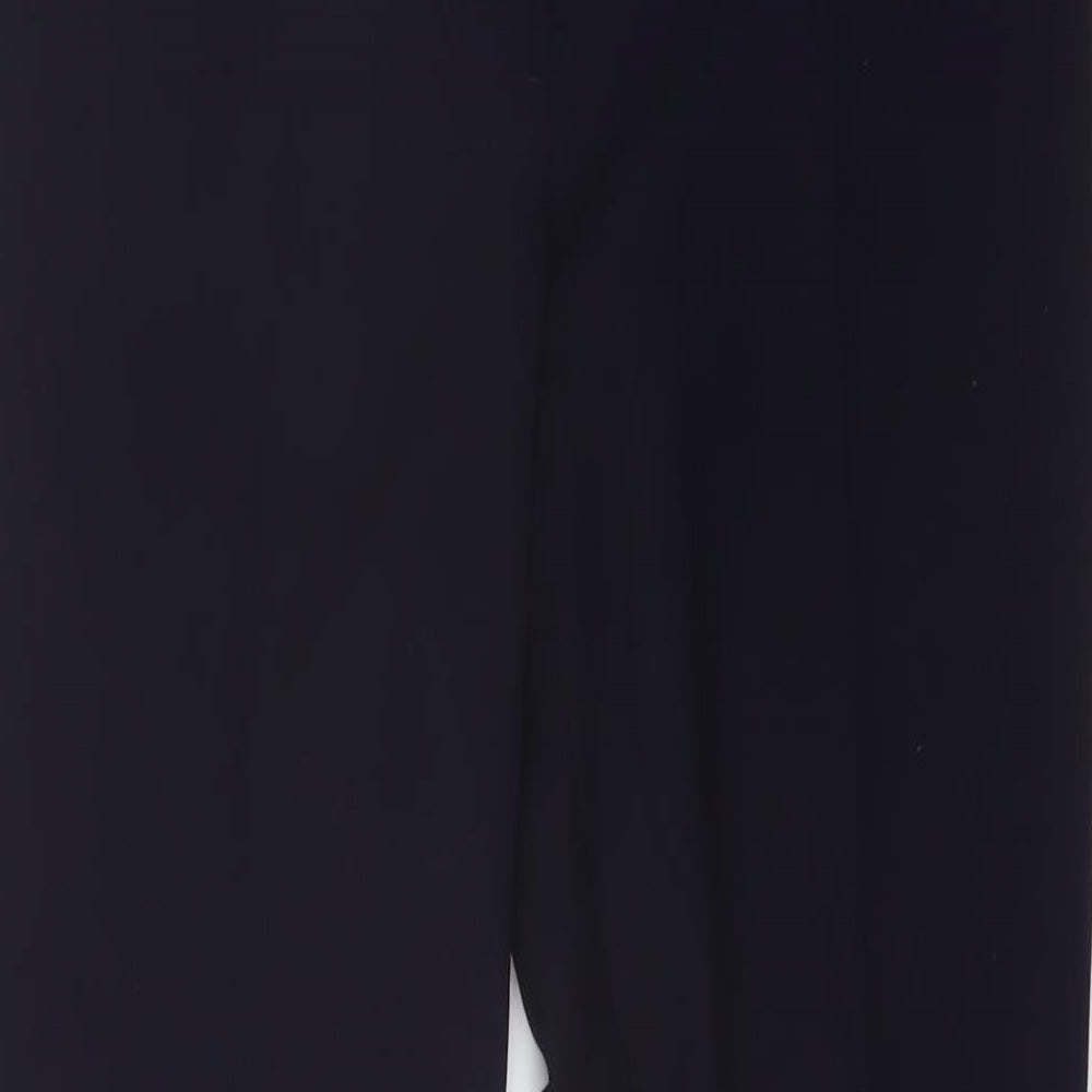 Marks and Spencer Womens Blue Polyester Trousers Size 8 L27 in Regular Button