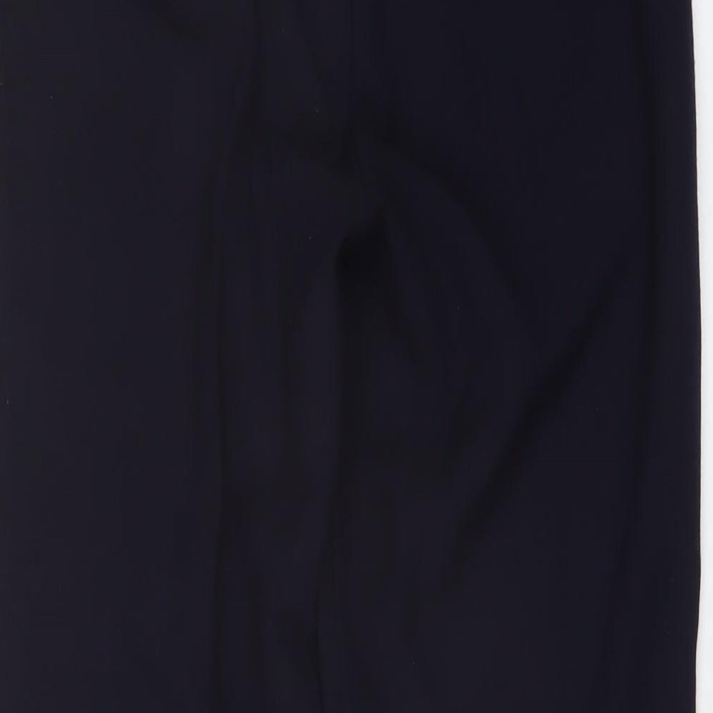 Marks and Spencer Womens Blue Polyester Trousers Size 8 L27 in Regular Button