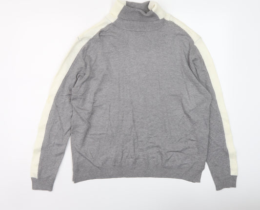 Marks and Spencer Womens Grey Roll Neck Viscose Pullover Jumper Size XL