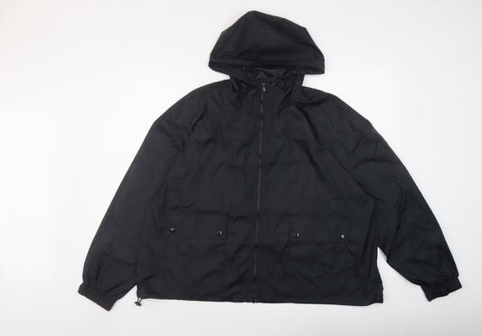 Marks and Spencer Womens Black Rain Coat Coat Size XL Zip