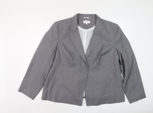 Marks and Spencer Womens Grey Jacket Blazer Size 22 Button