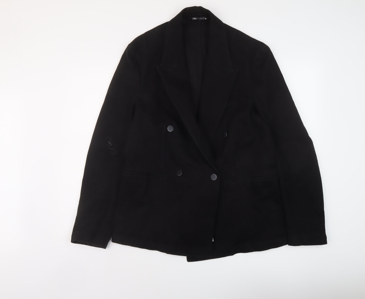 Zara Mens Black Jacket Size L Button