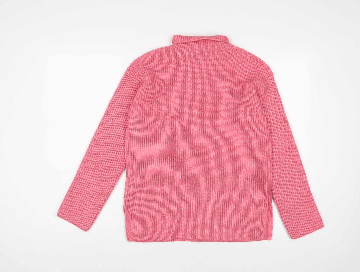 Marks and Spencer Womens Pink Roll Neck Polyester Pullover Jumper Size S