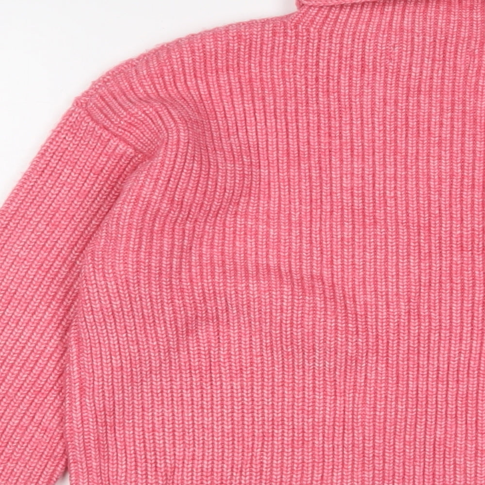 Marks and Spencer Womens Pink Roll Neck Polyester Pullover Jumper Size S