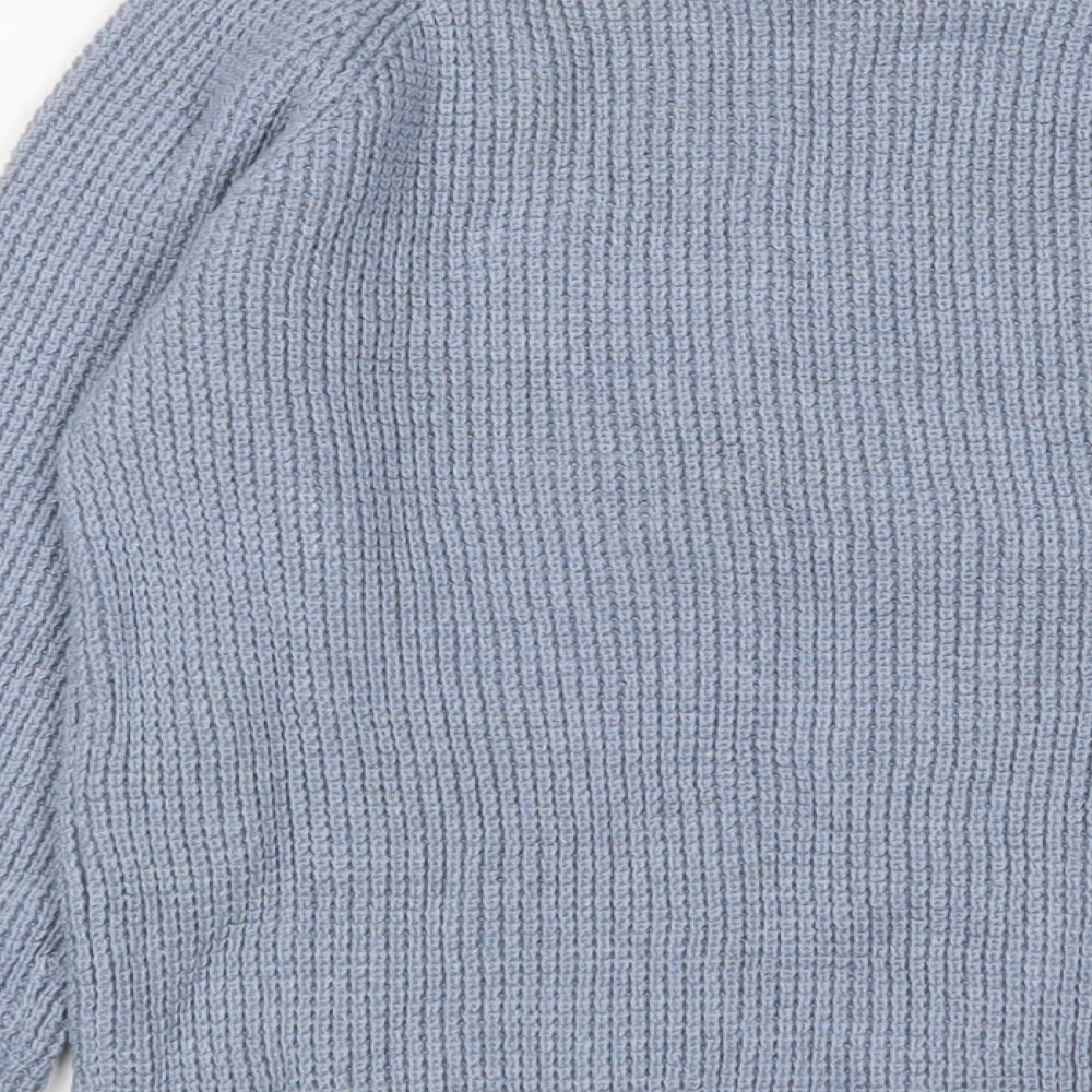 Marks and Spencer Boys Blue Crew Neck Cotton Pullover Jumper Size 11-12 Years Pullover