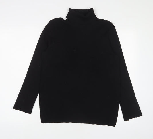 H&M Womens Black Roll Neck Polyester Pullover Jumper Size L - Stretch