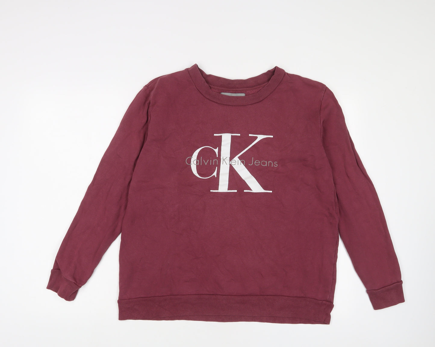 Calvin Klein Mens Purple Cotton Pullover Sweatshirt Size M - Logo